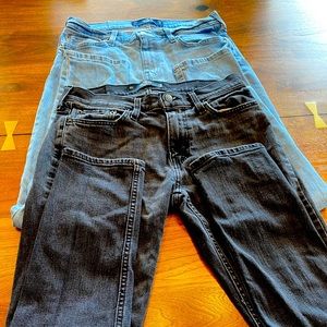 Hollister 29w 32L  Black and Light Blue Jeans!! Great condition!!